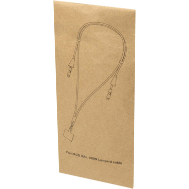 Logotrade promotional giveaway picture of: Funi recycled plastic smartphone lanyard with built-in data sync and 100W fast charge 5-in-1 cable